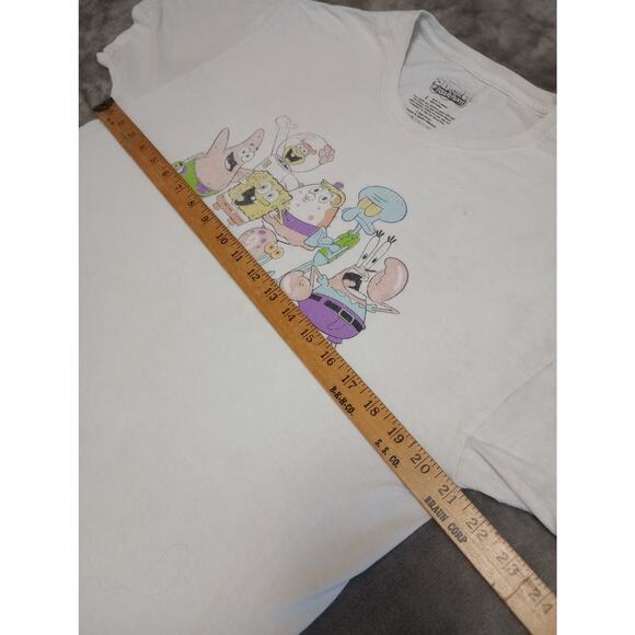 Mens Sponge Bob white T shirt size L preowned - Picture 9 of 11
